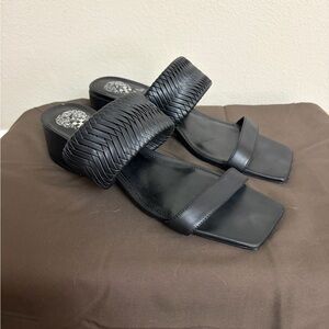 Vince Camuto Shamira Woven Sandals Black Women’s Size 10 Y2K Style